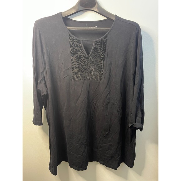 Catherines Womens Black Blouse‎ Size 26/28 3XL - Picture 1 of 6